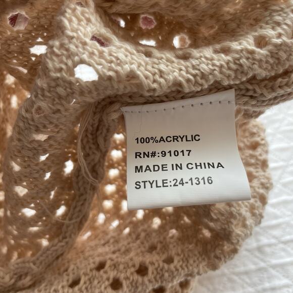 Sandstone Mens L Beige Knit Button Down Knit Polo Retro 70s Resort Quiet Luxury - Picture 10 of 10